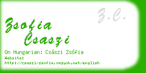 zsofia csaszi business card